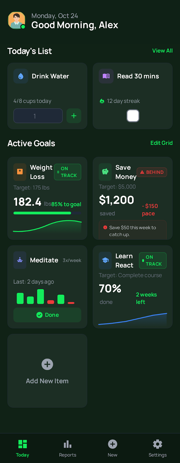 GoalFrame Mobile View